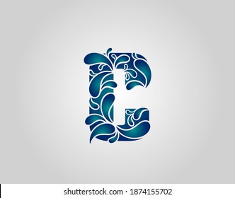 Water Splash Letter C Logo Icon, water droplets and splash alphabet icon.