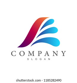 water splash letter a logo design