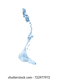 Water splash in light blue colors, isolated on white background. Realistic liquid vector illustration