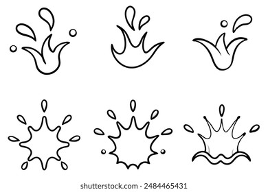 Water Splash Line Art Intricate Water Pattern Illustration Artwork
