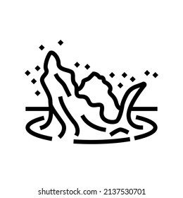 water splash line icon vector. water splash sign. isolated contour symbol black illustration