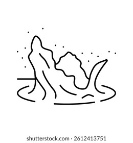 water splash line icon vector. water splash sign. isolated contour symbol black illustration