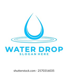 Water splash logo design vector. Water drop vector logotype.