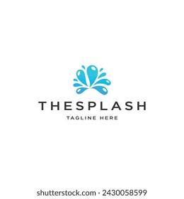 Water splash logo icon design template flat vector