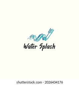 water splash logo vector design. silhouette brush water logo vector business template 