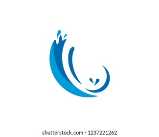 Water splash logo vector icon illustration design 
