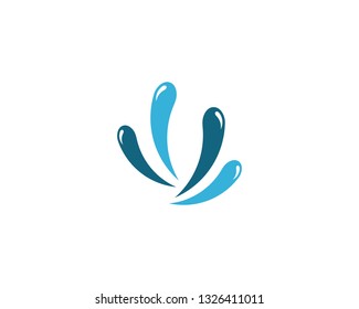 Water splash logo vector icon illustration design 