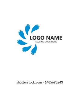 Water splash logo vector icon illustration design 