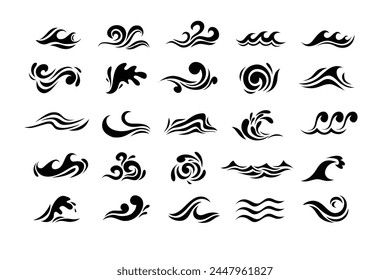 Water Splash Logo Vektorgrafik Icon Illustration Design. Vektorillustration