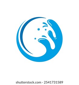 Water splash logo vector icon illustration design, Water logo Vector, Blue Water icon, illustration vector icon design. 