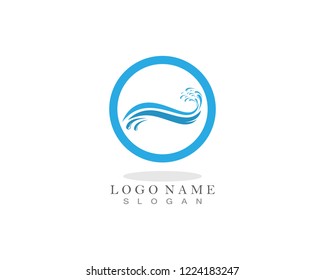 Water splash ocean company logo vector