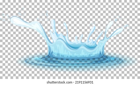 Water splash on grid background illustration
