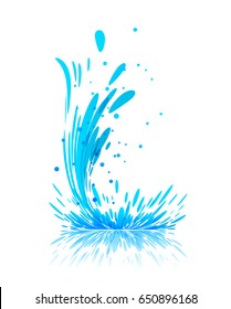 Water splash on white