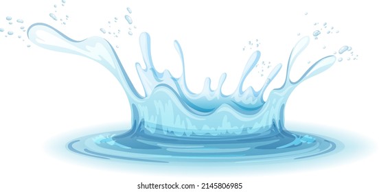 Ein Wassersplash auf weißem Hintergrund, Vektorgrafik