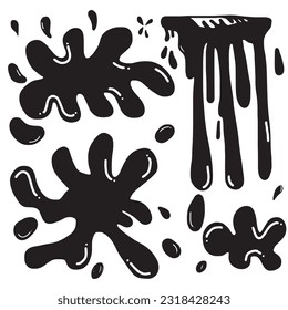 Water splash on white background.Water drops shapes, liquid burst. Vector illustration.