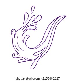 Water Splash outline liner Illustration Isolated on White