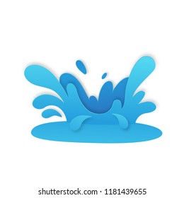 water splash paper cut style illustration vector