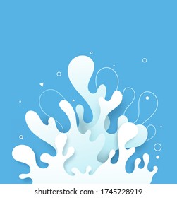 water splash paper cut style illustration vector.