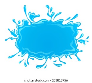 Water Splash Pool With Drops. Eps10 Vector Illustration. Isolated On White Background