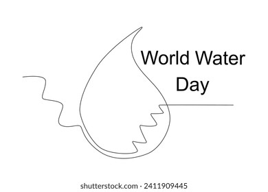 water splash poster. world water day one-line drawing