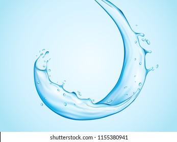 L'eau éclate ou verse de l'eau douce et limpide. Séparation réaliste de l'éclatement de la bulle liquide ou fluide. Déplacement de bulles ou flux d'eau douce. Fraîcheur et nature, thème humide