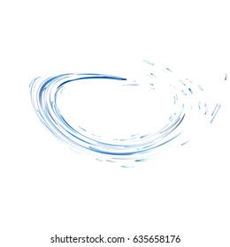 Water splash ring with drops isolated on white background. blue realistic aqua circle. top view. 3d illustration. Liquid surface backdrop created with gradient mesh tool. vector