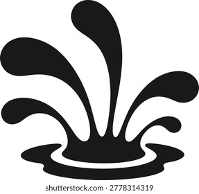 Water Splash with Ripple Effect Abstract Vector Icon