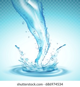 Salpicadura de agua con el fondo del Vector de las ondas