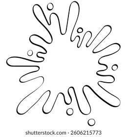 water splash round splash shape handrawn outline style illustration