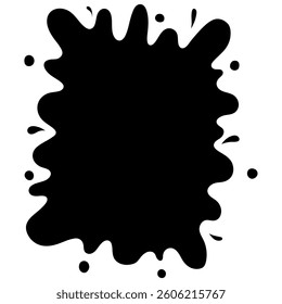 water splash rounded vertical frame handrawn solid style illustration