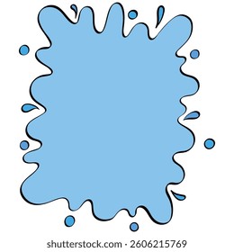 water splash rounded vertical frame handrawn line and color style illustration