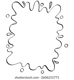 water splash rounded vertical frame handrawn outline style illustration