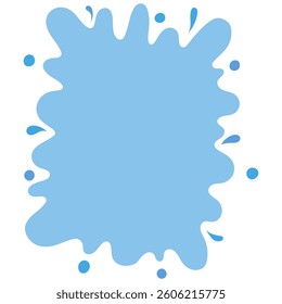 water splash rounded vertical frame handrawn flat style illustration