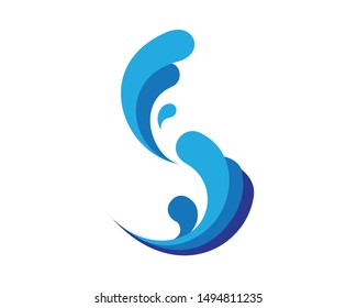 Water Splash, S Letter Logo Concept