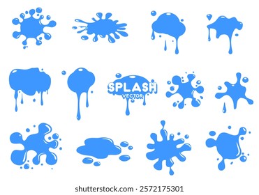 Water splash set collection vector