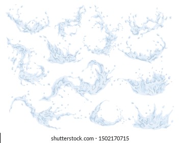 Water splash set isolated on transparent doodle set. Vector illustration design.