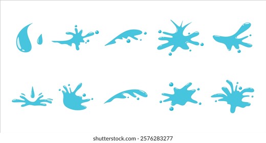 Water Splash Set Stock Vector