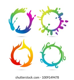 Water splash set. Suitable for logo or symbol and web icons. Vector Illustration