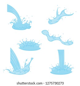 Water splash set. Vector.