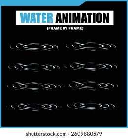 Water Splash, Shower Rain, Bubbles, Droplets, Drip, Flow, Wave, Burst, Explosion, Ripples, Curling Swirl – 2D Water FX Sprite Sheet Vector Pack for Games and Motion Graphics