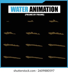 Water Splash, Shower Rain, Bubbles, Droplets, Drip, Flow, Wave, Burst, Explosion, Ripples, Curling Swirl – 2D Water FX Sprite Sheet Vector Pack for Games and Motion Graphics