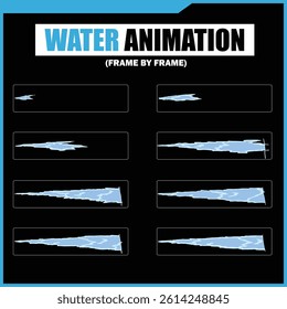 Water Splash, Shower Rain, Bubbles, Droplets, Drip, Flow, Wave, Burst, Explosion, Ripples, Curling Swirl – 2D Water FX Sprite Sheet Vector Pack for Games and Motion Graphics