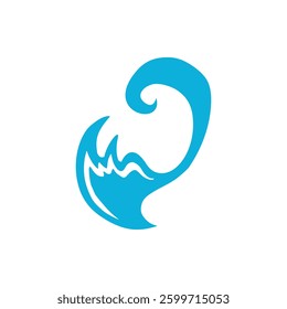 Water splash silhouette. Cartoon liquid water drops, flows and waves, black aqua splashes flat vector illustration icon. Water splash silhouettes on white backbround