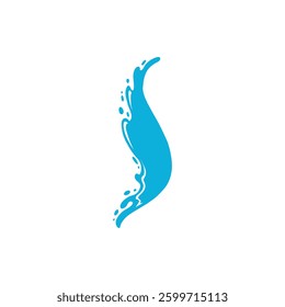 Water splash silhouette. Cartoon liquid water drops, flows and waves, black aqua splashes flat vector illustration icon. Water splash silhouettes on white backbround
