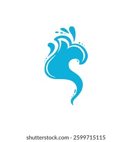 Water splash silhouette. Cartoon liquid water drops, flows and waves, black aqua splashes flat vector illustration icon. Water splash silhouettes on white backbround