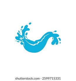 Water splash silhouette. Cartoon liquid water drops, flows and waves, black aqua splashes flat vector illustration icon. Water splash silhouettes on white backbround