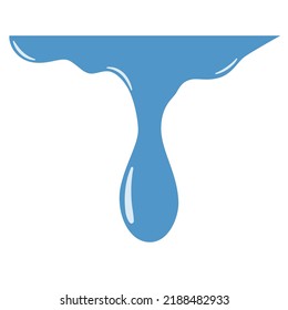 Wasser spritzen und sprühen. Aqua. Blaue Wellen. Cartoon weint. Einziger Rindrop oder Schweiß, nasse Tropfen von Tauen Formen.