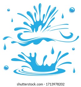 Water. Splash And Spray. Set. Vector Image.