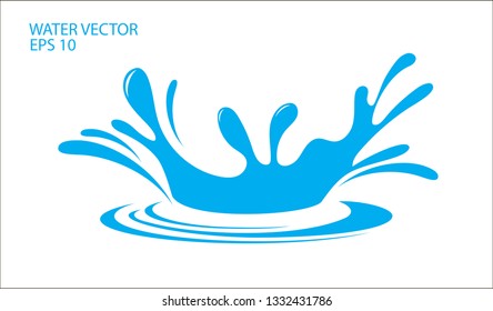 Water. Splash and spray. Vector image.