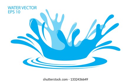 Water. Splash and spray. Vector image.